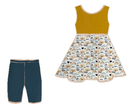 Twirl Tank Shirt/Biker Short Set