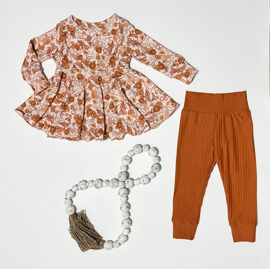 Long Sleeve Twirl Top and Leggings - 12/18m & 3T