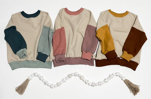 Color Swapped Oversized Crewnecks - 2T