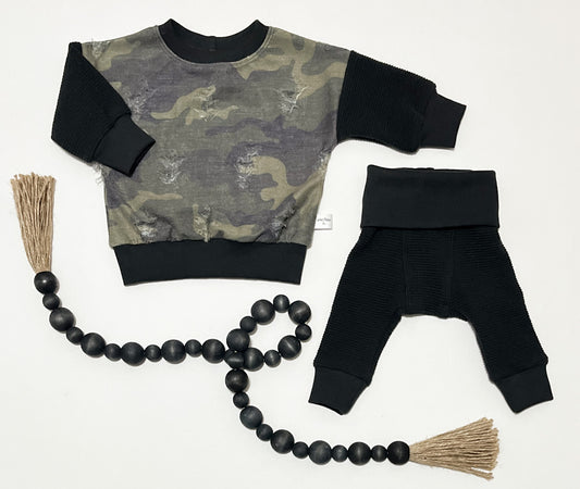 Oversized Sweater/Foldover legging Set - 0/3m